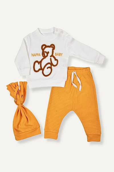 ADABEBEK Hatted Teddy Bear Embroidered Style Bottom Top Baby Suit 003