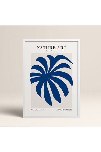 HOMEPACK Tablou cu rame din lemn alb Poster cu rame Decor artistic modern de perete (FLOWER281-WHITE-50X70)