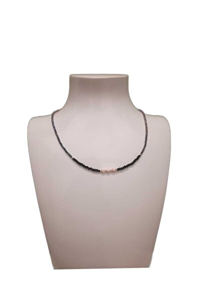 Kristal Ve Mercan Taşlı Gümüş Aparatlı kolye