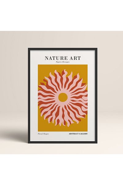 HOMEPACK Tablou cu rame din lemn negru Poster cu rame Decor artistic modern de perete (FLOWER282-BLACK-40X60)