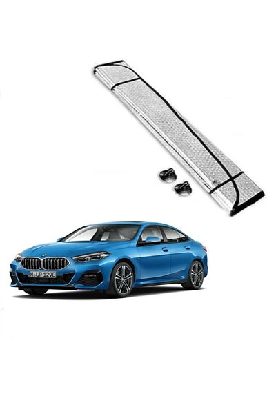 SELEX 2 Pieces Bright Aluminum Car Sunshade - Front and Rear Window with Suction Cups, Foldable (130X60CM)