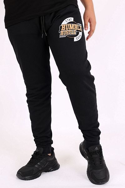 Çiggo Kids Pantaloni de trening casual Humble Hustle, cu imprimeu iluminator