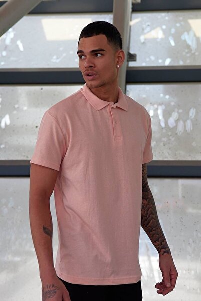 TA COLLECTİON تيشيرت سالمون ضيق/نحيف برقبة بولو