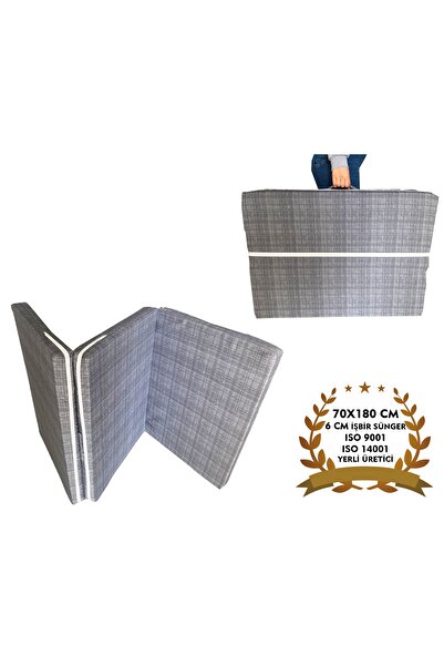 Vip Home Concept Katlanır Kamp Yatağı Çadır Yatağı Sünger Yatak Fermuarlı 70x180 Cm 6 Cm Gri