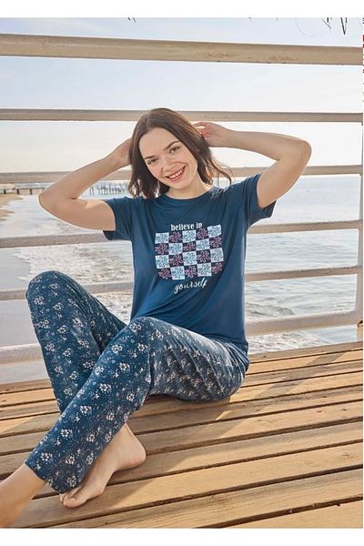 Aydoğan Women's Short Sleeve Pajama Set