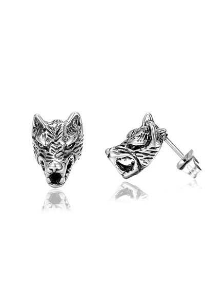 Viking Odin Fenrir Scandinavian Wolf Nail Model Nordic 316L Steel Unisex Earrings