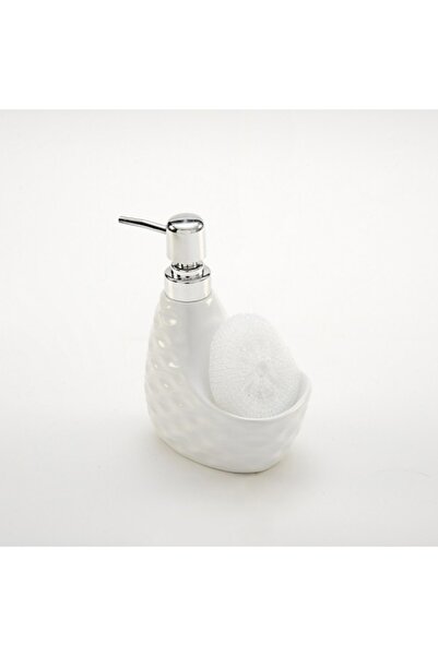 Fame Kıtchen Seramik Süngerlikli Sıvı Sabunluk Dalgalı Desen Beyaz