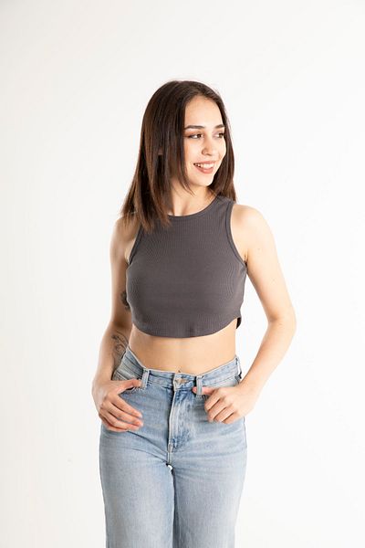 Mood Lab Women's Camisole Hollow Out Fitted Crop Top Tank Top