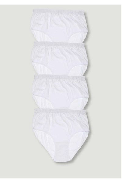 Tutku Women's White 4 Pack Ribana Bato Panties Elf568tccm4 New Season