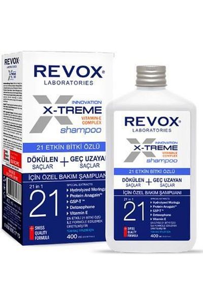 Revox X-treme 400 Ml Shampoo - 21 Effective Plant Extract, for Hair Loss