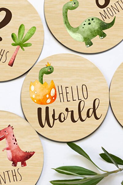 Enjoymydesign Monthly Wooden Baby Memory Card Set Baby Monthly Photo Cards Ba...