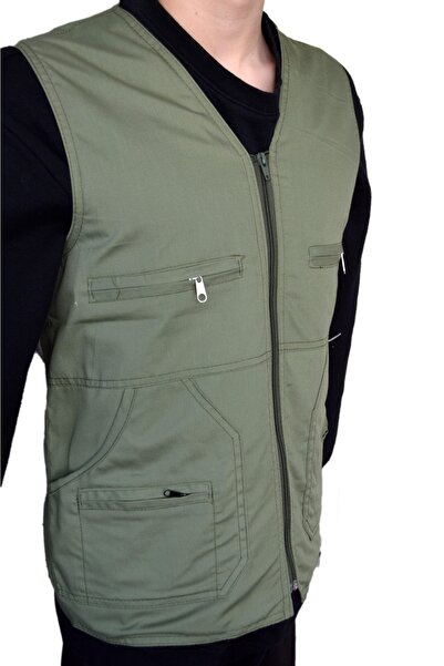 DERİNMAVİTASARIM Yazlık-ilkbaharlık 4 Fermuarlı 2 Yandan Cepli Avcı-iş Yeleği
