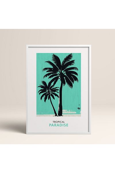 HOMEPACK Tablou cu rame din lemn alb Poster cu rame Decor artistic modern de perete (FLOWER243-WHITE-30X40)