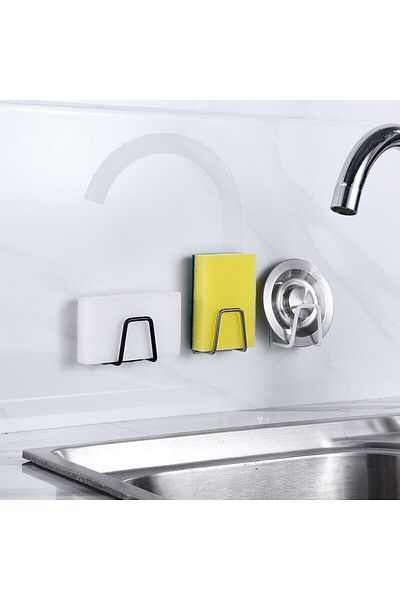 kraker Dish Sponge Holder Adhesive Stainless Steel Dish Sponge Holder Multi-Purpose Hanger