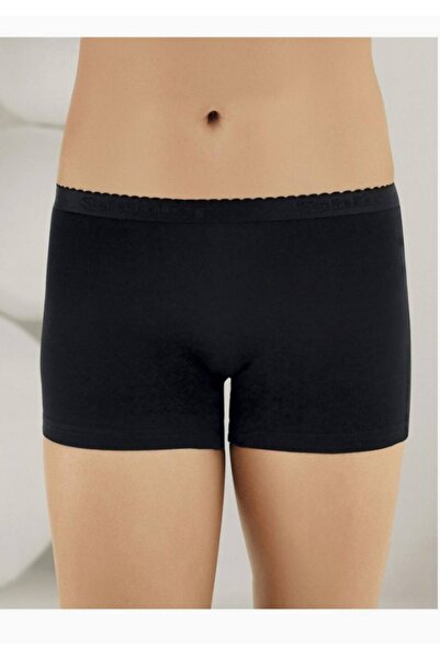 Şahinler Kadın Siyah Likralı Boxer Şort M Yeni Sezon (6 Adet Ekonomik Paket)