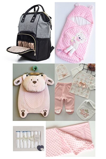 sahra bebek طقم ولادة مكون من 6 قطع (حقيبة ظهر للعناية بالطفل، مخرج المستشفى،...