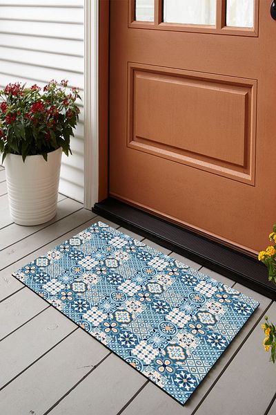 Vagonik Covoraș decorativ multifuncțional pentru interior și exterior, imprimat digital, cu model mozaic, 50x70cm