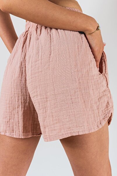 Zeliha Baysan Kyra Müslin Kadın Mini Şort Pembe