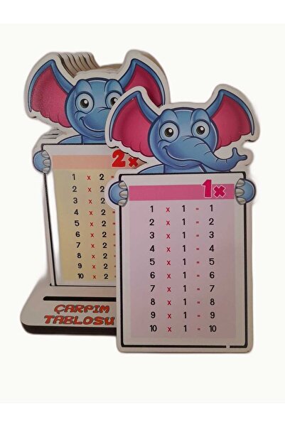 giftoom جدول الضرب الخشبي لمواد الرياضيات من Gıftoom مع شكل فيل ملون