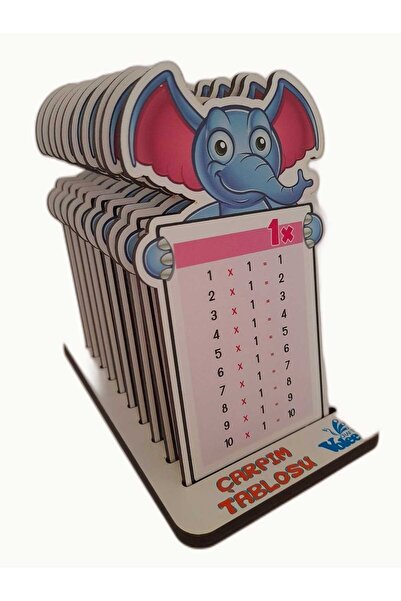 giftoom جدول الضرب الخشبي لمواد الرياضيات من Gıftoom مع شكل فيل ملون