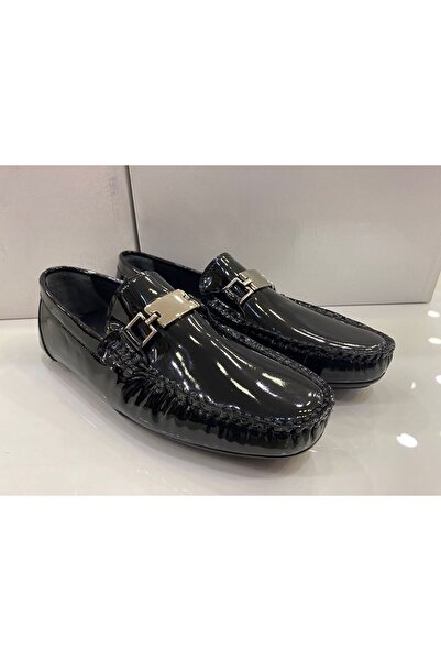 RODEM Легка підошва Комфорт з натуральної шкіри Взуття з натуральної шкіри Чорний лакований мокасин