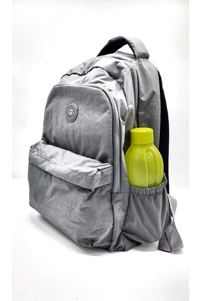 Bevitton unisex γκρι σακίδιο πλάτης τσαλακωμένο ύφασμα πολλαπλών τμημάτων αδιάβροχο