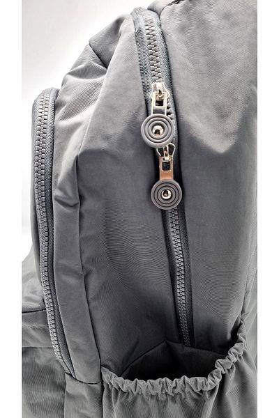 Bevitton unisex γκρι σακίδιο πλάτης τσαλακωμένο ύφασμα πολλαπλών τμημάτων αδιάβροχο
