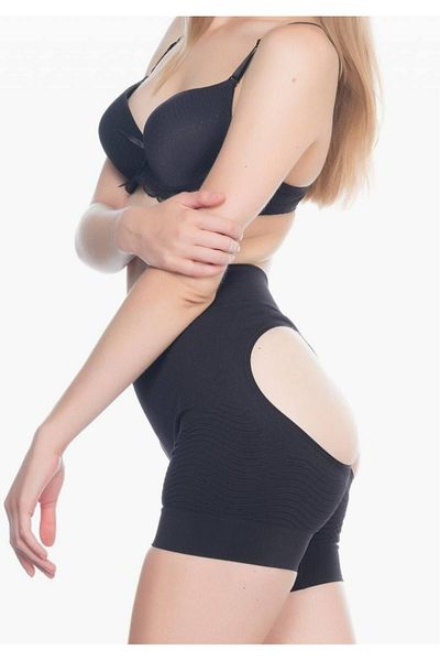 Emay Women's Black Anticellulite Hip Open Boxer Corset S New Season