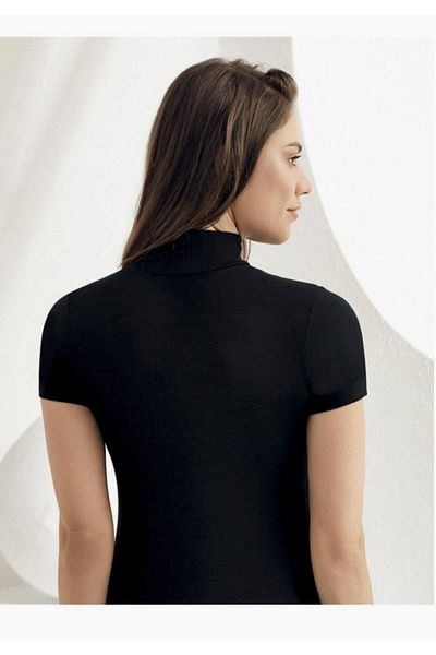 Şahinler M Women's Black Lyc Short Sleeve Turtleneck Undershirt New Season (6 Pieces Economic Package)