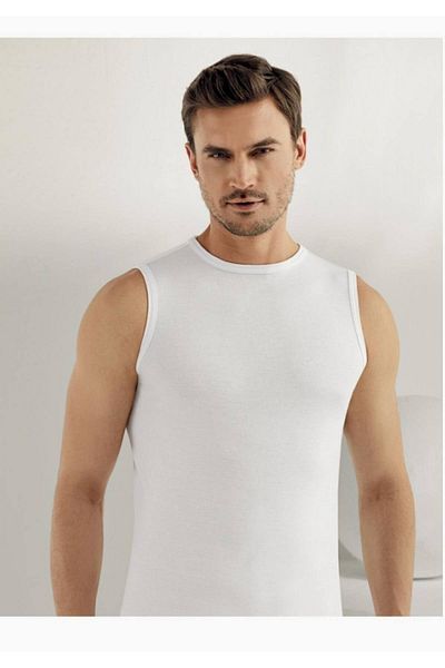 Şahinler New Season Ribbed Men's Athlete - White, Zero Sleeve, Crew Neck (Economy Pack of 10)