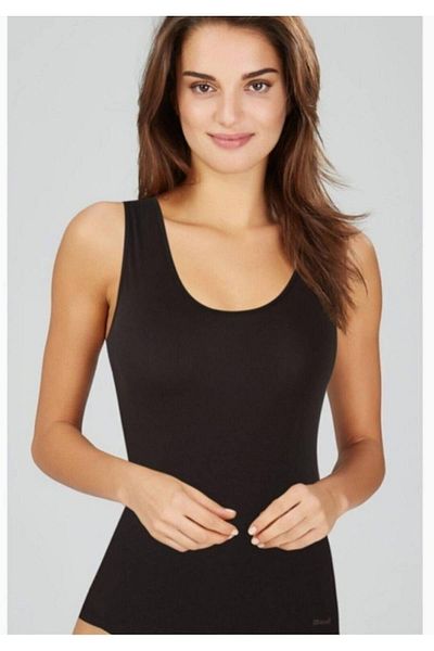 Kom Basic Singlet Thick Strap Women's Undershirt Black New Season (1 Piece Economical)
