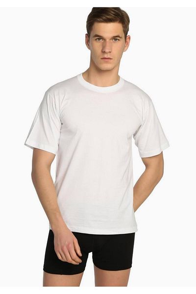 Tutku Men's White 2-Pack Crew Neck Undershirt Elf568Tccm2 New Season