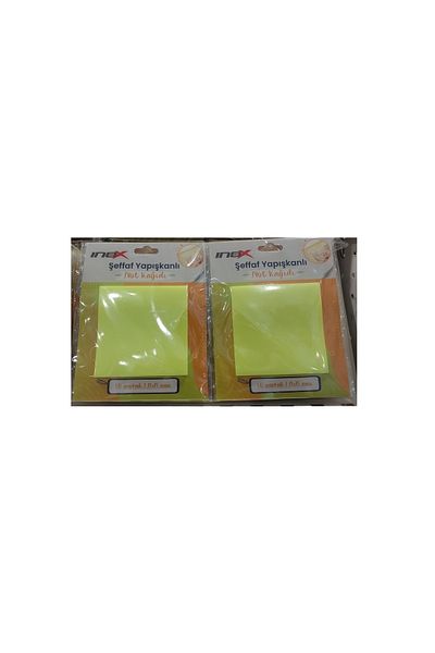 inox Yellow Transparent Adhesive Note Paper - 75X75, 09643--24 Pcs