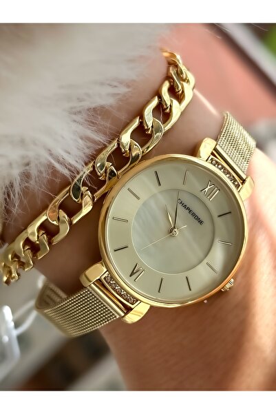 Chaperone حزام شبكي من الفولاذ من العلامة التجارية، ساعة يد موديل أنيق مع مين...