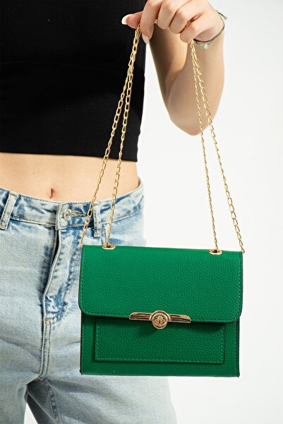 ESTUTE Γυναικεία τσάντα ώμου με λουράκι αλυσίδας