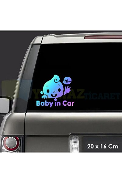 yılmazetic Gülen Bebek Arabada Bebek Var Hologram Oto Araba Sticker Etiket Re...