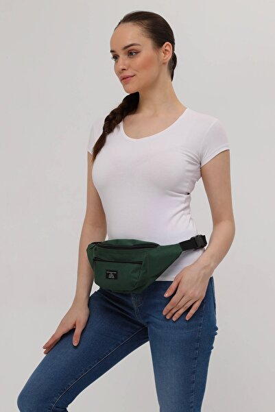 D'VERS Unisex Haki 2 Bölmeli Omuz Ve Bel Çantası