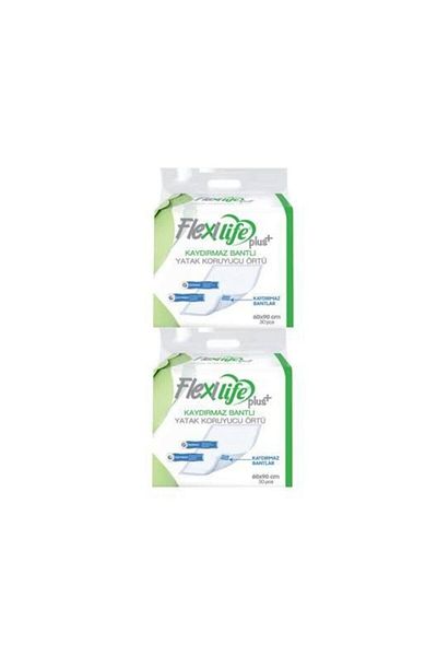 Flexilife Plus Patient Diaper Bed Protector Cover with Anti-Slip Tape 60x90 Cm 30 Pieces 2 Packs