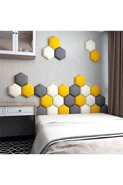 DeccoStil Altıgen Kumaş Kaplı 3d Duvar Paneli Seti (12 ADET)