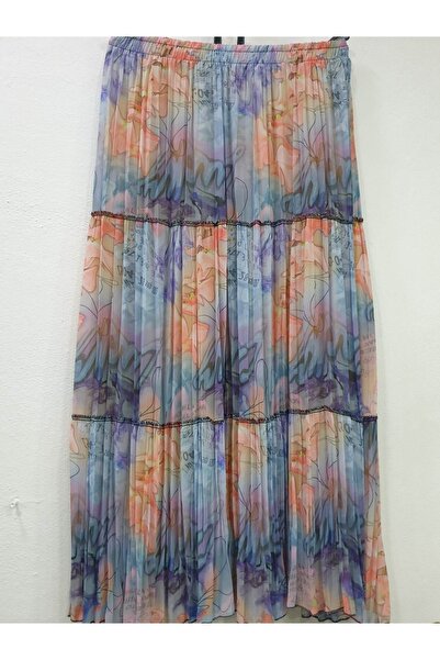 sercan konfeksiyon Kopya - Kadın Sifon Piliseli Etek