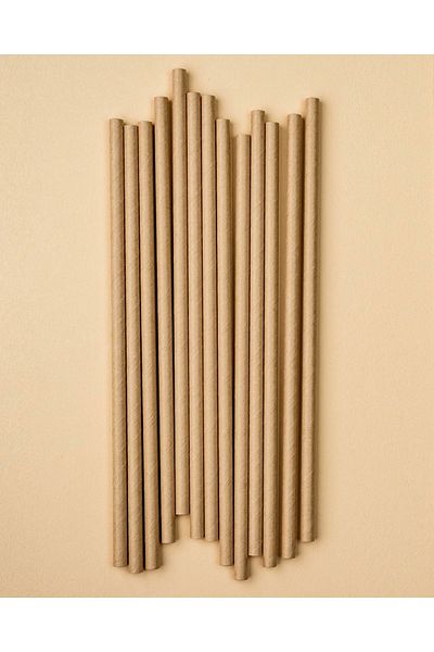 Pipetto 20cm Kraft Paper Straws - 100 Pieces Paper Wrapped