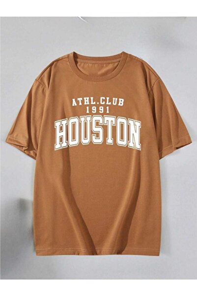 mercoledi Houston Printed Women Oversize Salas T-shirt Boyfriend