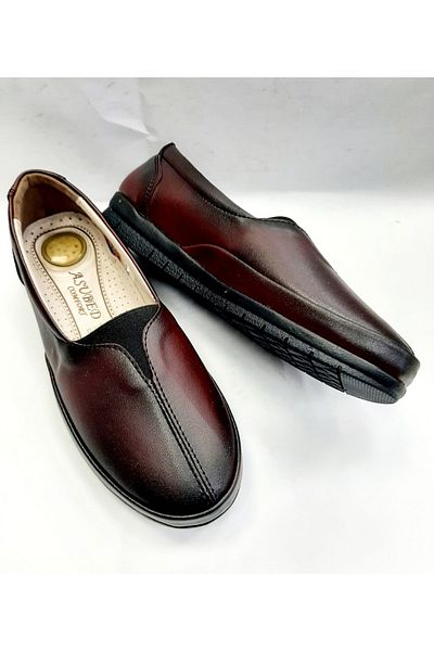 asubed Genuine Leather Inside Very Soft Shoes with Heel Spur Effect