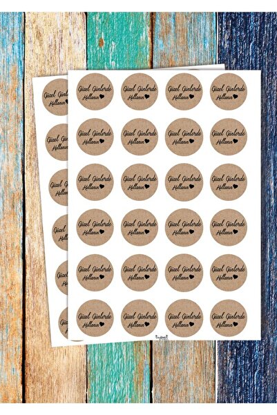t tuğset etiket Kraft Sticker Etiket 4 Cm 48 Adet Güzel Günlerde Kullanın Etiket-t495