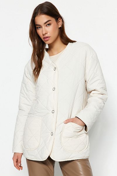Trendyol Collection Multi-Colored Reversible Wearable Quilted Coat TWOAW24MO00062