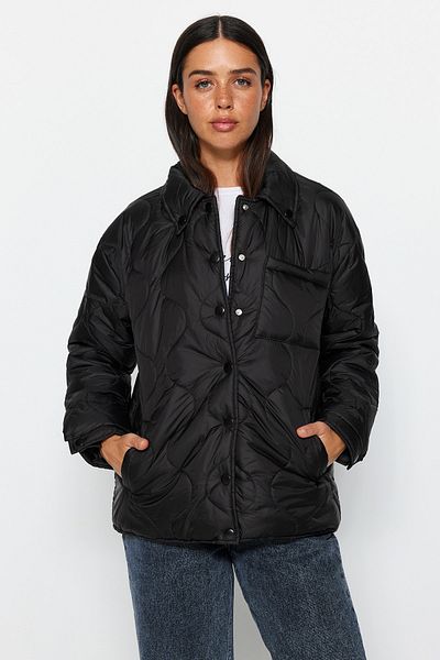 Trendyol Collection Черно водоустойчиво ватирано пухено яке TWOAW24MO00053