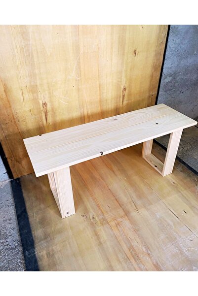 Alyones Ahşap Masif Bank Tabure Çam Ağacı Bank Yatak Ucu Sehpa