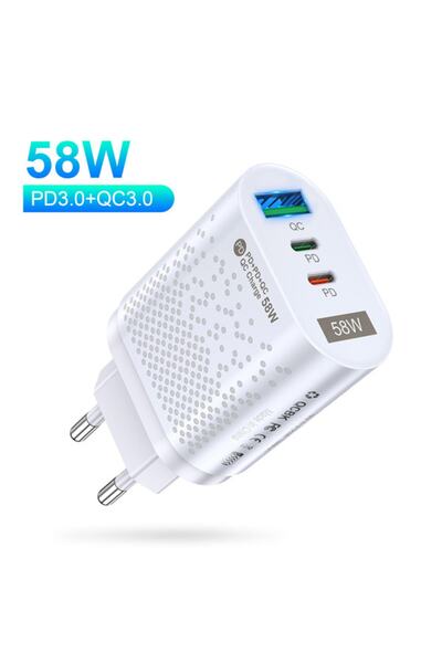 Ally Uslion Pd 58w Usb + Type-c Hızlı Şarj Başlığı Beyaz