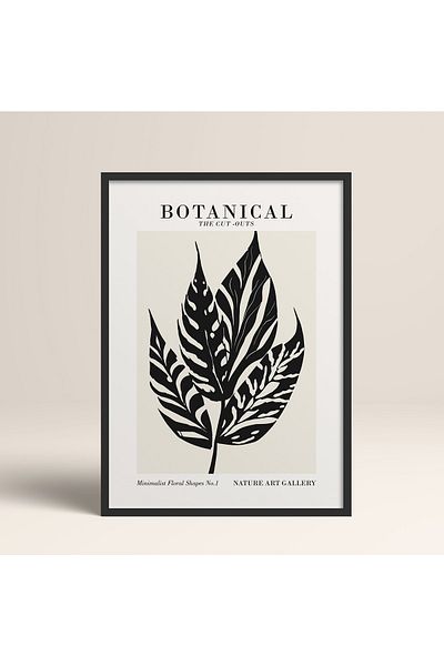 HOMEPACK Tablou cu rame din lemn negru Poster cu rame Decor artistic modern de perete (FLOWER269-BLACK-30X40)