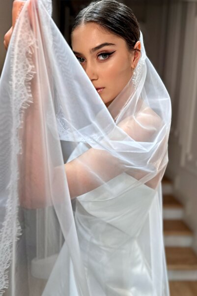 Mediha Cambaz Mika Fransız Dantel Uzun Rahibe Duvak